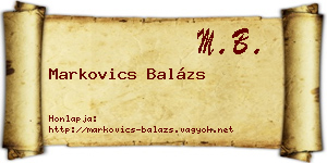 Markovics Balázs névjegykártya