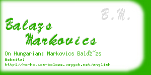 balazs markovics business card